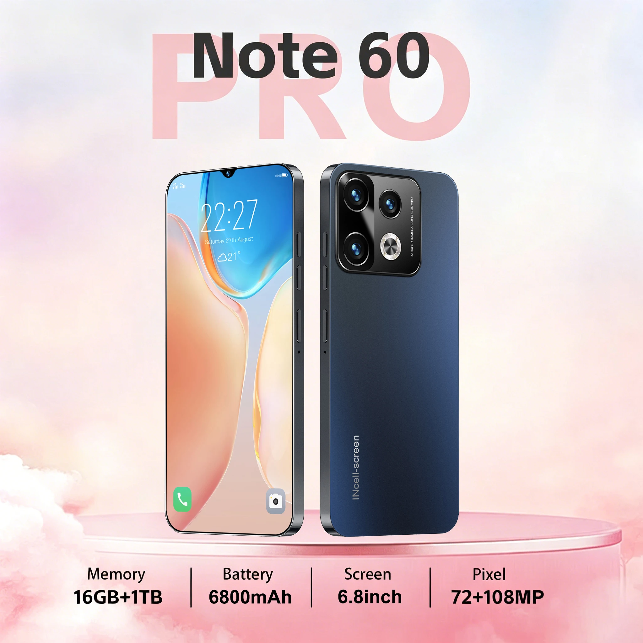 New 2026 High Quality Note 60 Pro Original Intelligent 4G 5G Dual Card Dual Standby System Global Version 6800mAh Battery
New 2026 High Quality Note 60 Pro Original Intelligent 4G 5G Dual Card Dual Standby System Global Version 6800mAh Battery