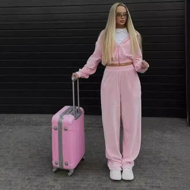 Casual Street Sle Women's Long Sve Hooded Open Cardigan Elastic Pants Two-Piece Set Comfortable Breathable PVC Material
Casual Street Sle Women's Long Sve Hooded Open Cardigan Elastic Pants Two-Piece Set Comfortable Breathable PVC Material