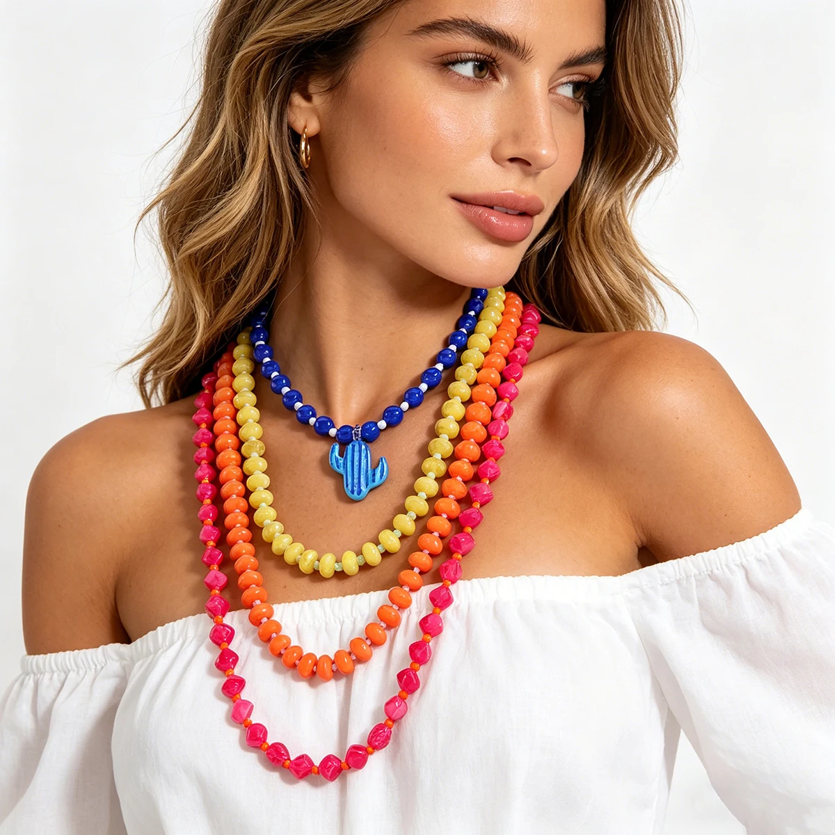 Y2K Dopamine Colorful Resin Bead Necklace Set Gold-Tone Zinc Alloy Chain 3Pcs Layered Cactus Pendant Festival Jewelry
Y2K Dopamine Colorful Resin Bead Necklace Set Gold-Tone Zinc Alloy Chain 3Pcs Layered Cactus Pendant Festival Jewelry