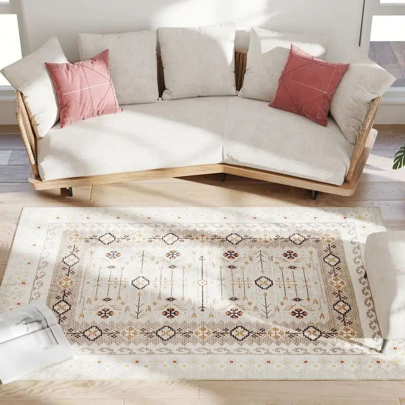 Machine Washable Area Rug 4x6, Non-Slip Boho Flannel Print Floor Carpet for Living Room, Bedroom, Dining Room, Brown
Machine Washable Area Rug 4x6, Non-Slip Boho Flannel Print Floor Carpet for Living Room, Bedroom, Dining Room, Brown