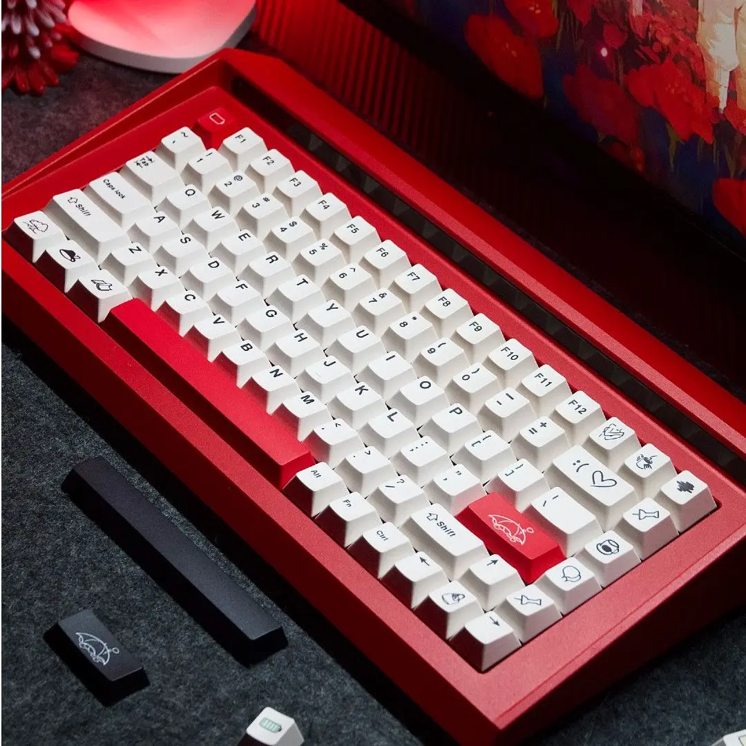 Power Theme Mechanical Keyboard Keycaps 152 Keys White PBT Sublimation Cherry Original Height