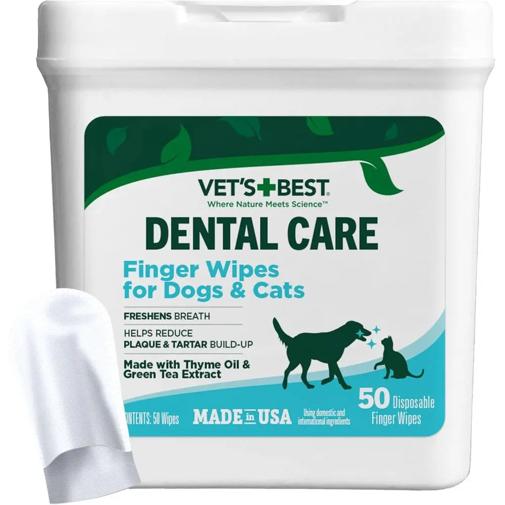Pet Dental Wipes for Fresh Breath and Tartar Control - 50 Count Oral Care Pads for Dogs and Cats
Pet Dental Wipes for Fresh Breath and Tartar Control - 50 Count Oral Care Pads for Dogs and Cats