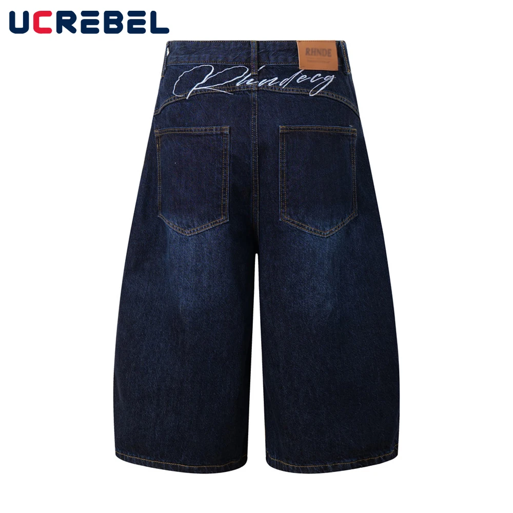 Letter Embroidery Spliced Denim Shorts Mens Pocket Summer Retro High Street Washed Loose Wide leg Short Pants Men
Letter Embroidery Spliced Denim Shorts Mens Pocket Summer Retro High Street Washed Loose Wide leg Short Pants Men
