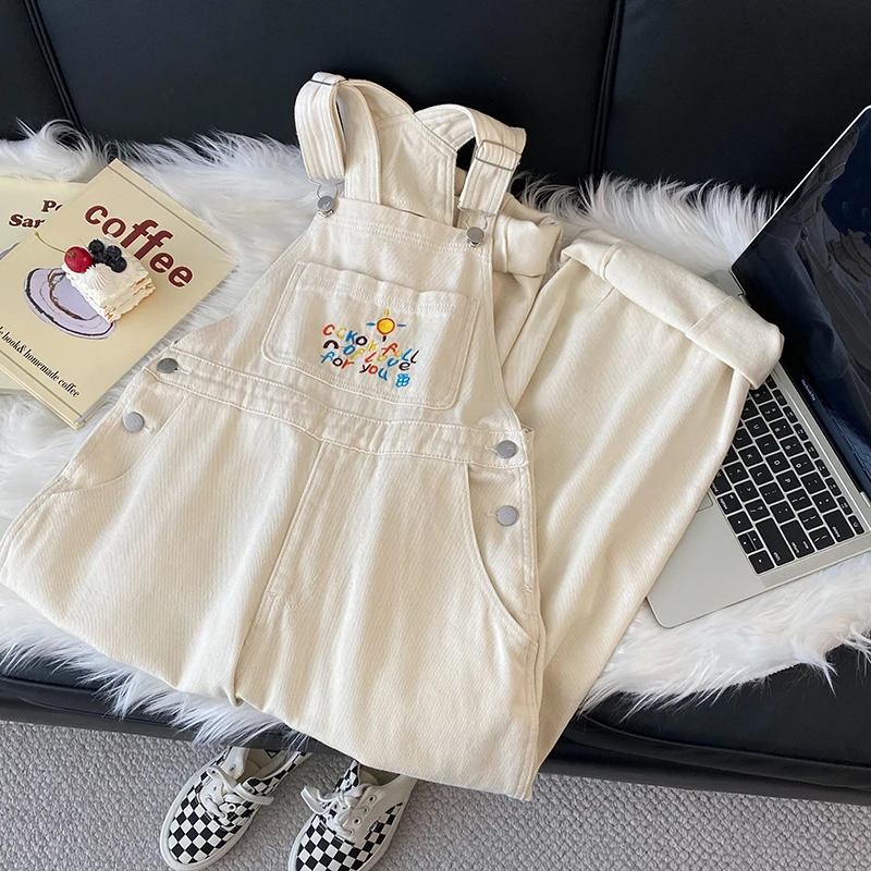 Letter Print Denim Overalls Women's Wide Leg Floor-Length Pants High Waist Long Trousers Faionable Summer New Arrival
Letter Print Denim Overalls Women's Wide Leg Floor-Length Pants High Waist Long Trousers Faionable Summer New Arrival