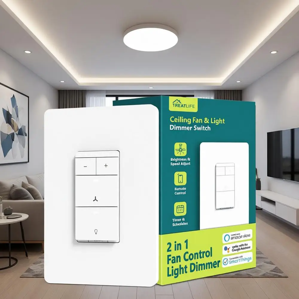 Потолочный выключатель света с диммером, только для Wii 2.4 ГГц, требуется нейтральный провод, однополюсный комбинированный выключатель света, работает с AI
Потолочный выключатель света с диммером, только для Wii 2.4 ГГц, требуется нейтральный провод, однополюсный комбинированный выключатель света, работает с AI