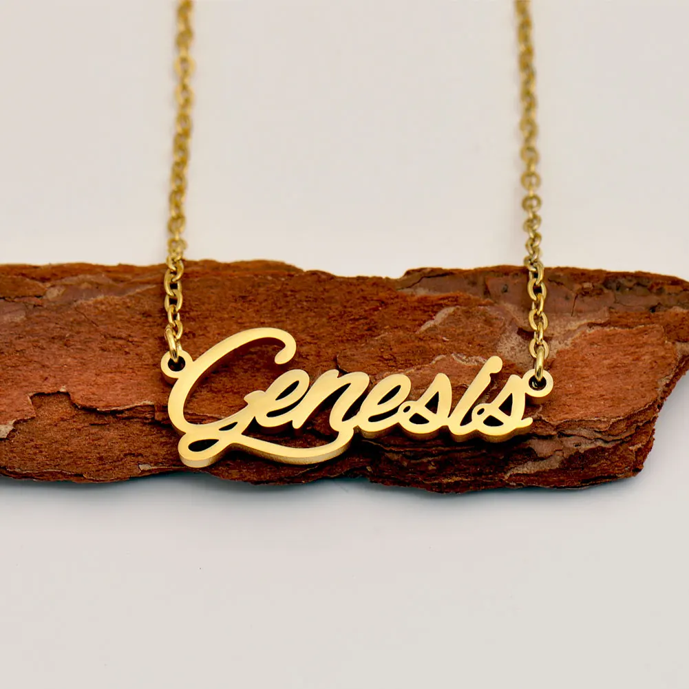 AOLOSHOW Genesis Name Necklace for Women Gold Color Stainless Steel Pendant Letter Choker Personalized Jewelry Gift
AOLOSHOW Genesis Name Necklace for Women Gold Color Stainless Steel Pendant Letter Choker Personalized Jewelry Gift