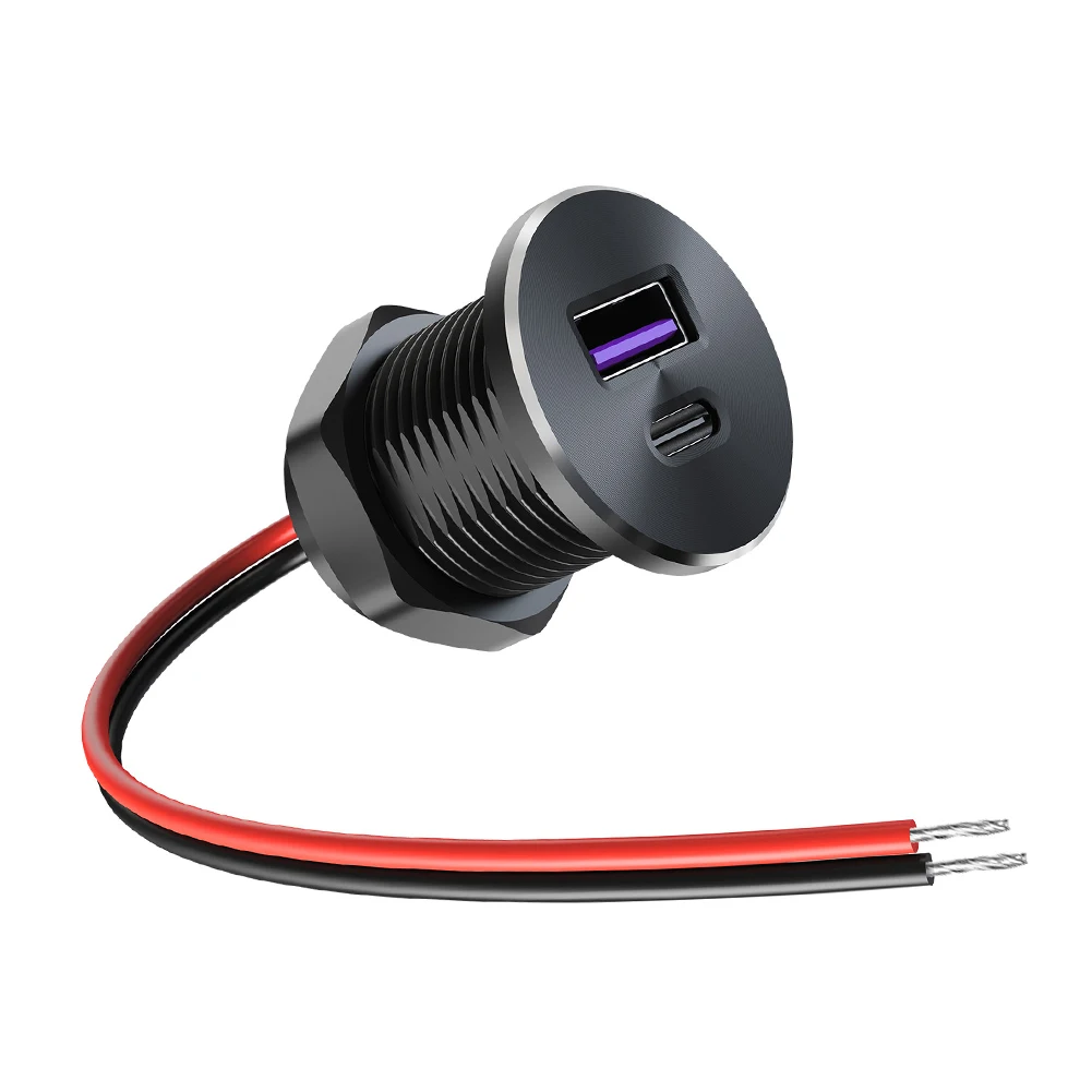 RV USB Outlet 12V 24V Dual Port Charger Featuring 30W PD3.0 and 18W .0 for Car For Camper Trailer Boat and Cart
RV USB Outlet 12V 24V Dual Port Charger Featuring 30W PD3.0 and 18W .0 for Car For Camper Trailer Boat and Cart