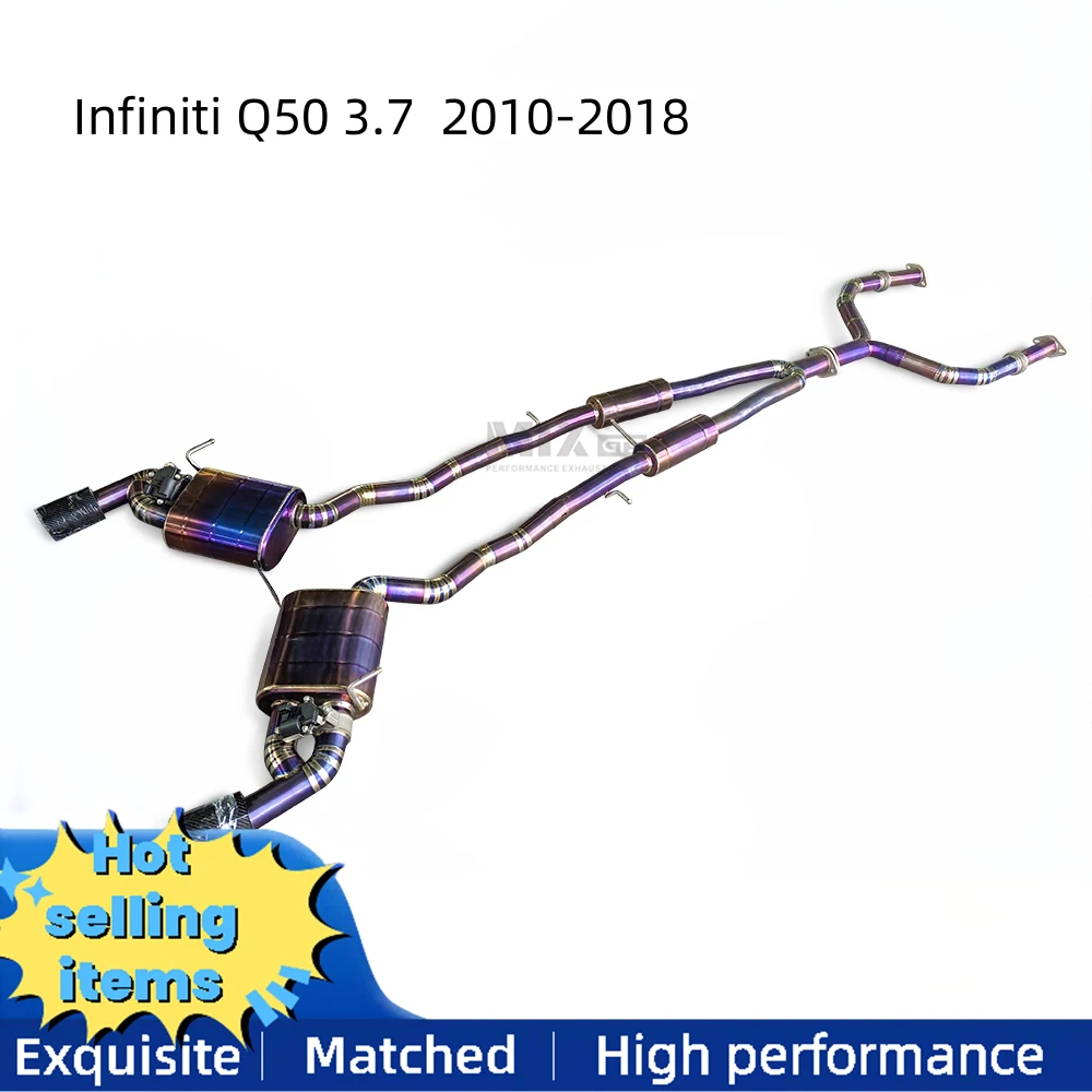 The titanium cat back exhaust pipe with intelligent valve is suitable for Infiniti Q50 3.7 2010-2018 exhaust system muffler
The titanium cat back exhaust pipe with intelligent valve is suitable for Infiniti Q50 3.7 2010-2018 exhaust system muffler