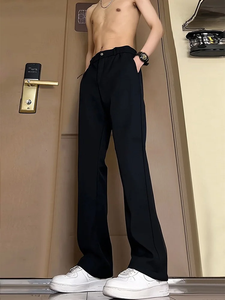 Black Pleated Straight Leg Bell Bottom Trousers for Men Student Drapey High-End Feeling Hong Kong Style Pants Casual Wide Leg
Black Pleated Straight Leg Bell Bottom Trousers for Men Student Drapey High-End Feeling Hong Kong Style Pants Casual Wide Leg