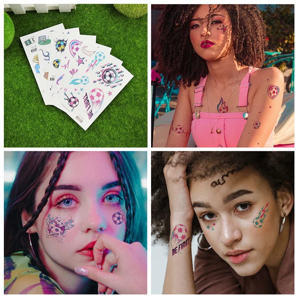 Glitter Bling Bling Temporary Face Tattoo Stickers Football Soccer Ball for Fans Parties Sports Event Decoration
Glitter Bling Bling Temporary Face Tattoo Stickers Football Soccer Ball for Fans Parties Sports Event Decoration