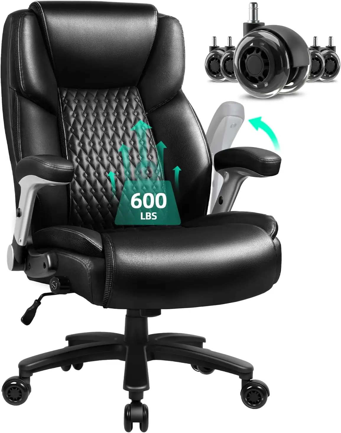 Big and Tall Office Chair 600lbs Heavy Duty with Flip Up Armrests Ergonomic Lumbar Support Executive
Big and Tall Office Chair 600lbs Heavy Duty with Flip Up Armrests Ergonomic Lumbar Support Executive