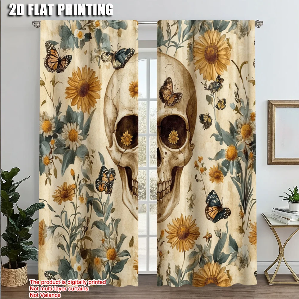 2pcs, Creative Curtains 2D print Skull & Butterfly 1 Polyester Woven (without rod) Decorations For Home Perfect for Bedroom
2pcs, Creative Curtains 2D print Skull & Butterfly 1 Polyester Woven (without rod) Decorations For Home Perfect for Bedroom