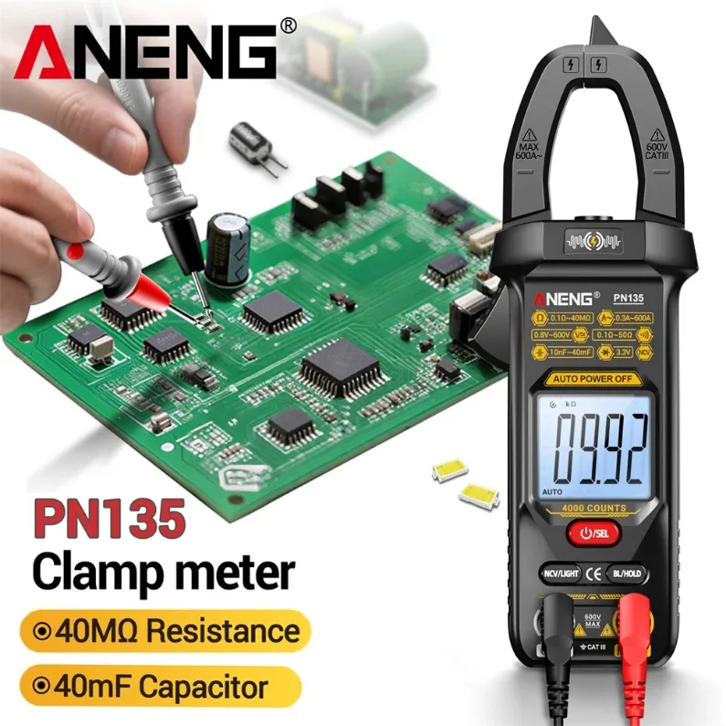 600A Clamp Meter 4000 Count ANENG PN135 Industri NCV Voltage Tester Non-Contact Multimeter Current Check Home DIY EV Repair Tool
600A Clamp Meter 4000 Count ANENG PN135 Industri NCV Voltage Tester Non-Contact Multimeter Current Check Home DIY EV Repair Tool