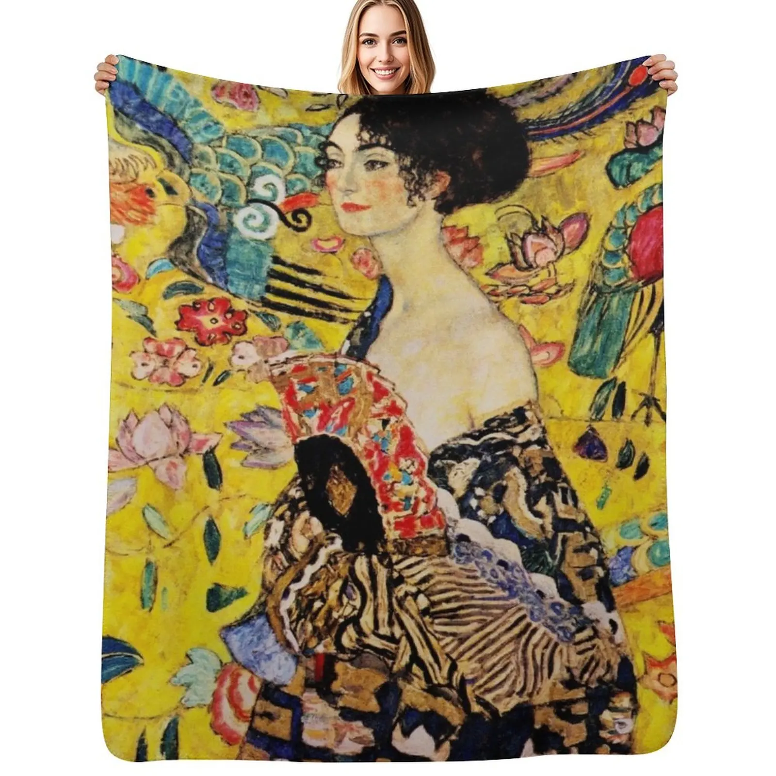 Lady with Fan | Gustav Klimt Art Nouveau-Modern Japonism Inspired Throw Blanket Foldable Soft Warm Blanket for Outdoor Use
Lady with Fan | Gustav Klimt Art Nouveau-Modern Japonism Inspired Throw Blanket Foldable Soft Warm Blanket for Outdoor Use