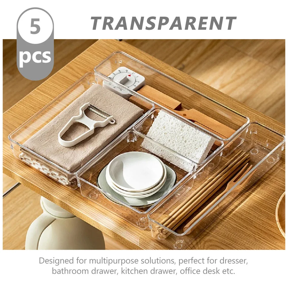 5 pcs Storage Box Set Multi Compartment Plastic Organizer Trays Drawer Kitchen Dresser Bathroom Office Desk Cosmetics Dividers
5 pcs Storage Box Set Multi Compartment Plastic Organizer Trays Drawer Kitchen Dresser Bathroom Office Desk Cosmetics Dividers