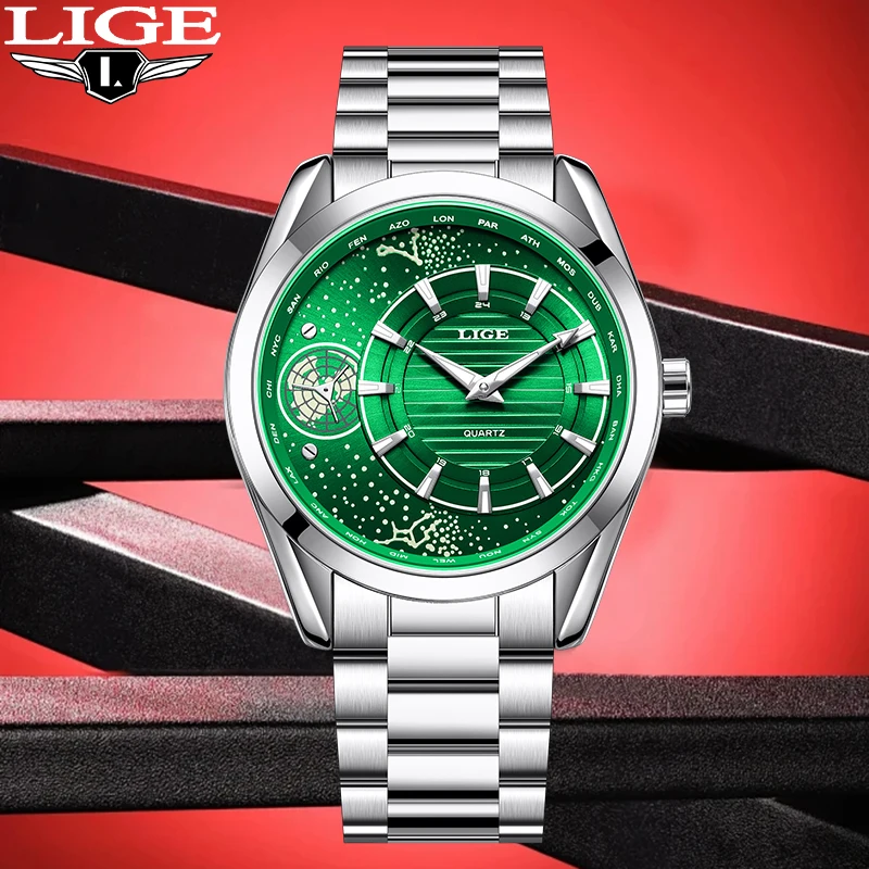 LIGE Luxury Man Watch Fashion Compass Shape Business Casual Sport Waterproof Luminous Steel Band Quartz Watches for Men Gift Box
LIGE Luxury Man Watch Fashion Compass Shape Business Casual Sport Waterproof Luminous Steel Band Quartz Watches for Men Gift Box