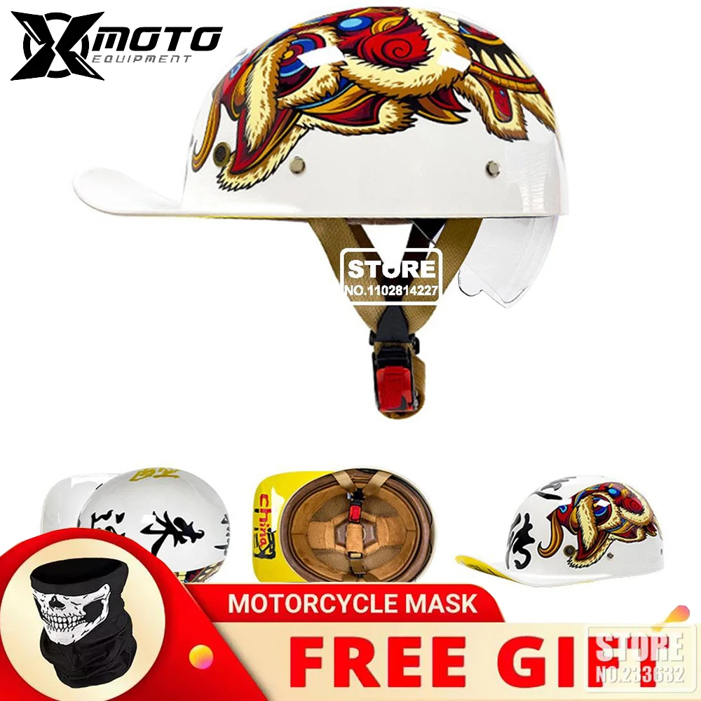 Men Women Baseball Cap Half Helmet Riding Racing Moto Helmet DOT Certification Protection Cap New Retro Motorcycle Helmet
Men Women Baseball Cap Half Helmet Riding Racing Moto Helmet DOT Certification Protection Cap New Retro Motorcycle Helmet