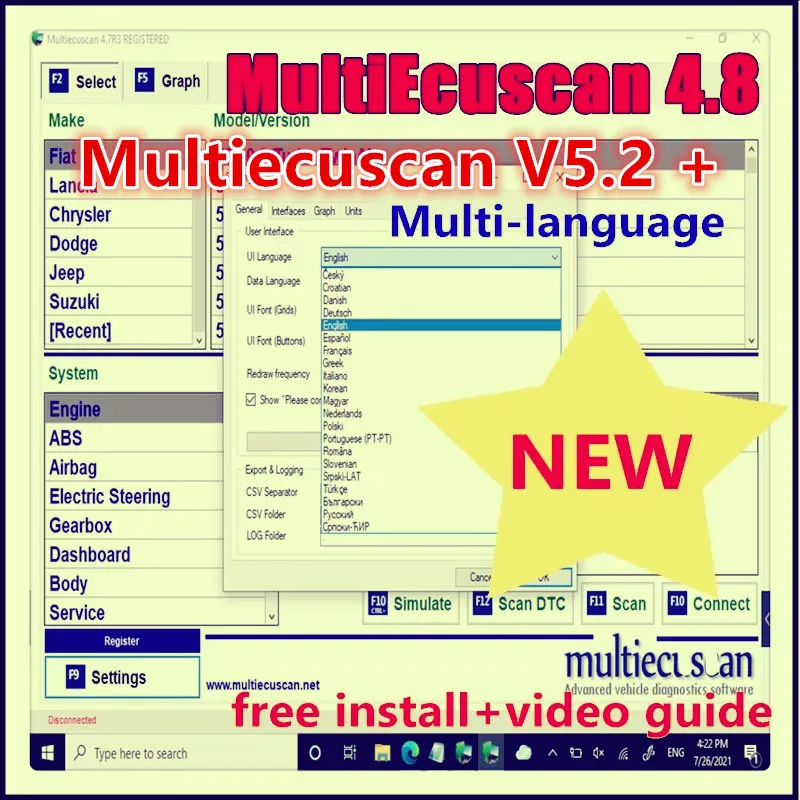 Good Sale Multiecuscan 4.8 for Fiat Car Software+Multiecuscan V5.2 for Fiat/Chrysler/Dodge/Jeep/Suzuki Scanner Software
Good Sale Multiecuscan 4.8 for Fiat Car Software+Multiecuscan V5.2 for Fiat/Chrysler/Dodge/Jeep/Suzuki Scanner Software