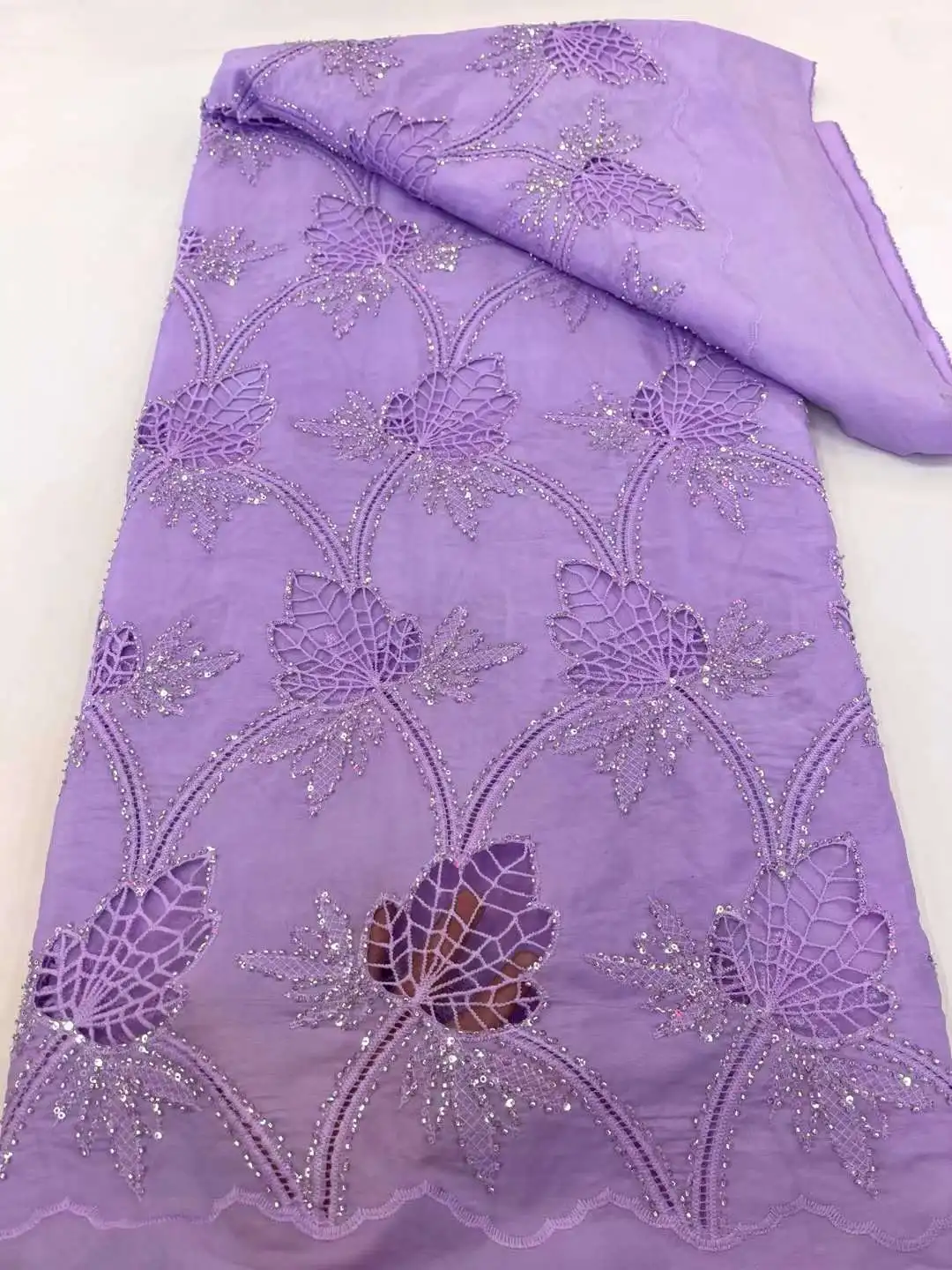 African Chiffon Purple Sequins Tulle Lace Fabric 2024 High Quality French Luxury Beaded Lace Fabric For Bridal Wedding Dress
African Chiffon Purple Sequins Tulle Lace Fabric 2024 High Quality French Luxury Beaded Lace Fabric For Bridal Wedding Dress