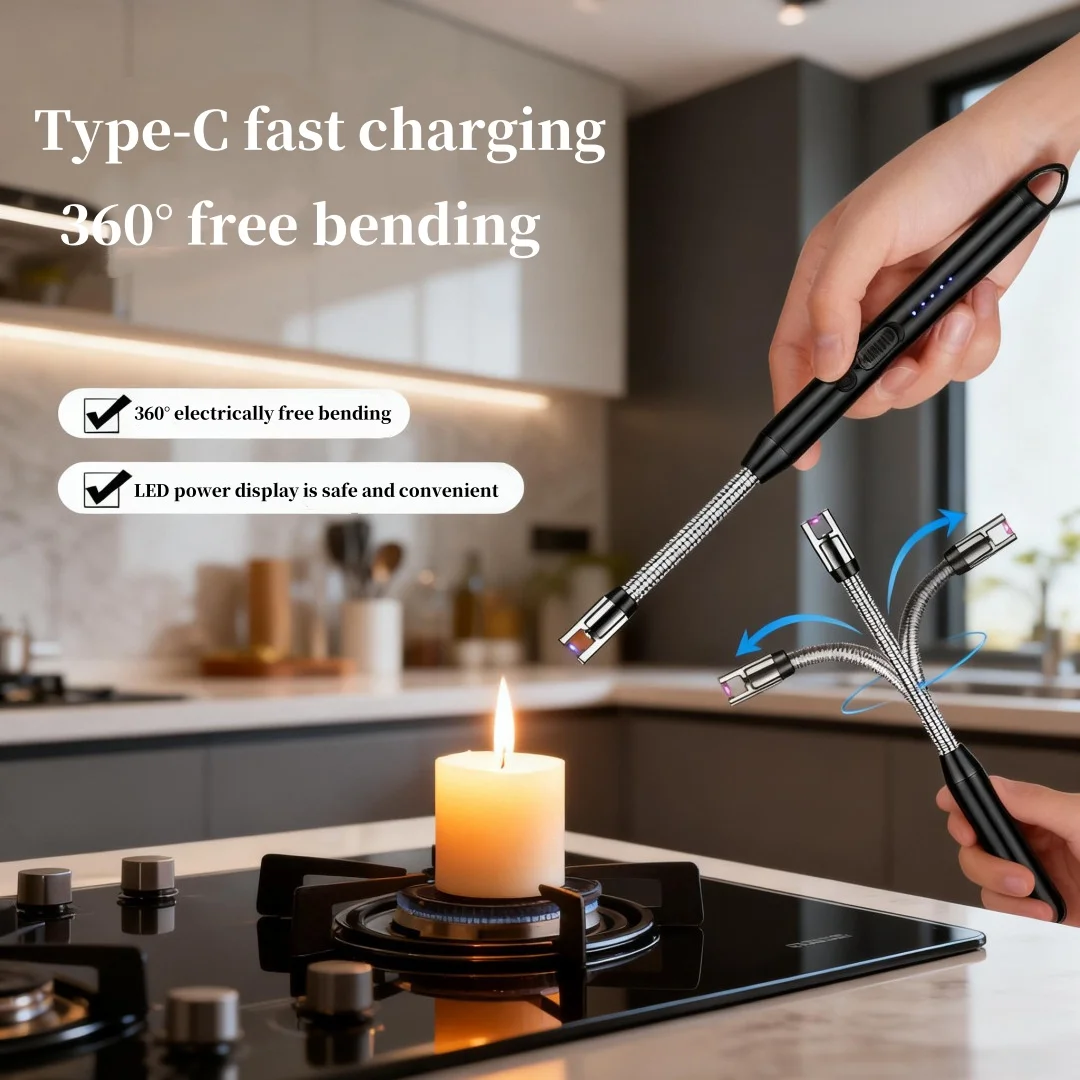2 PCS USB Windproof BBQ Lighter 360° Electric Arc Flameless Plasma Ignition Long Kitchen Lighters Gas Lighter for Candle
2 PCS USB Windproof BBQ Lighter 360° Electric Arc Flameless Plasma Ignition Long Kitchen Lighters Gas Lighter for Candle