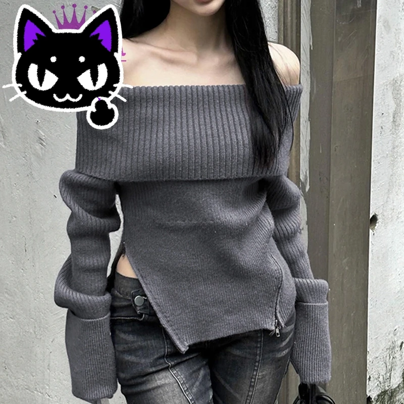 2025 hot sale Harajuku Solid Sexy Off Shoulder Sweater Autumn Women Slash Neck Zipper Knitted Jumper Female Y2k Korean Fashion K
2025 hot sale Harajuku Solid Sexy Off Shoulder Sweater Autumn Women Slash Neck Zipper Knitted Jumper Female Y2k Korean Fashion K