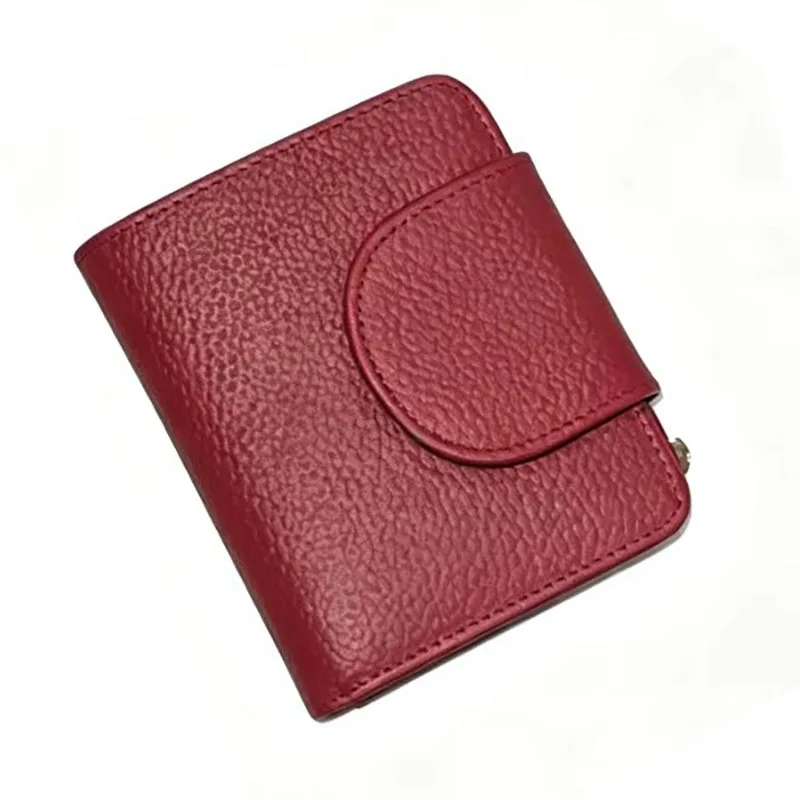 Magnetic Clasp Genuine Leather Wallet Woman Mini RFID Card Holder Purse Short Cow Leather Clutch Bag
Magnetic Clasp Genuine Leather Wallet Woman Mini RFID Card Holder Purse Short Cow Leather Clutch Bag