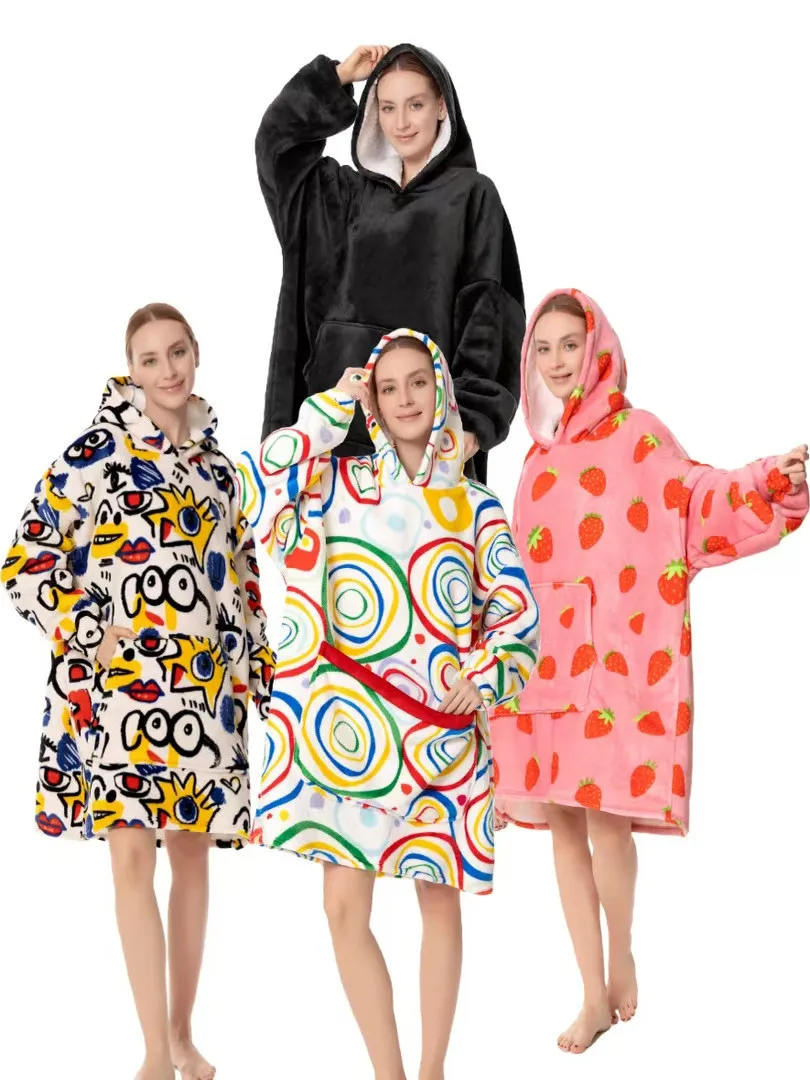 Flannel Hooded Pajamas Women's Outdoor Wearable Home Clothes Thickened Cartoon Print Sleep Robe Ultra Short Style for Middle-...
Flannel Hooded Pajamas Women's Outdoor Wearable Home Clothes Thickened Cartoon Print Sleep Robe Ultra Short Style for Middle-...