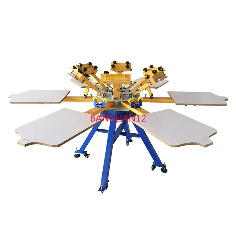 Ручная шестицветная двухколесная машина для трафаретной печати футболок, печатная машина для одежды, трафаретная печать ткани
Ручная шестицветная двухколесная машина для трафаретной печати футболок, печатная машина для одежды, трафаретная печать ткани