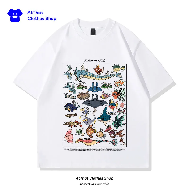 New Pok É Mon Fish Illustrated Clothing Japanese Retro Children's Parent Child Wear Cotton Loose Summer Short Sleeved T-shirt
New Pok É Mon Fish Illustrated Clothing Japanese Retro Children's Parent Child Wear Cotton Loose Summer Short Sleeved T-shirt