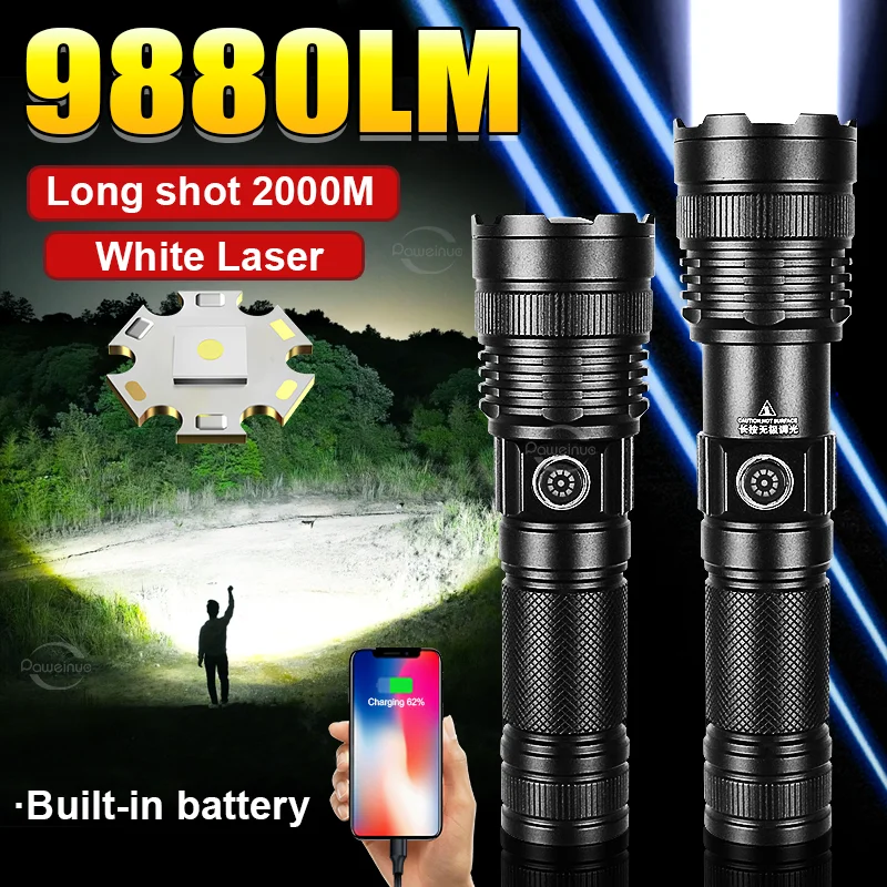2024 9880LM Powerful Flashlight Rechargeable Built-in 3500mAh Battery Zoomable Tactical Flashlight Waterproof Camping Lantern
2024 9880LM Powerful Flashlight Rechargeable Built-in 3500mAh Battery Zoomable Tactical Flashlight Waterproof Camping Lantern