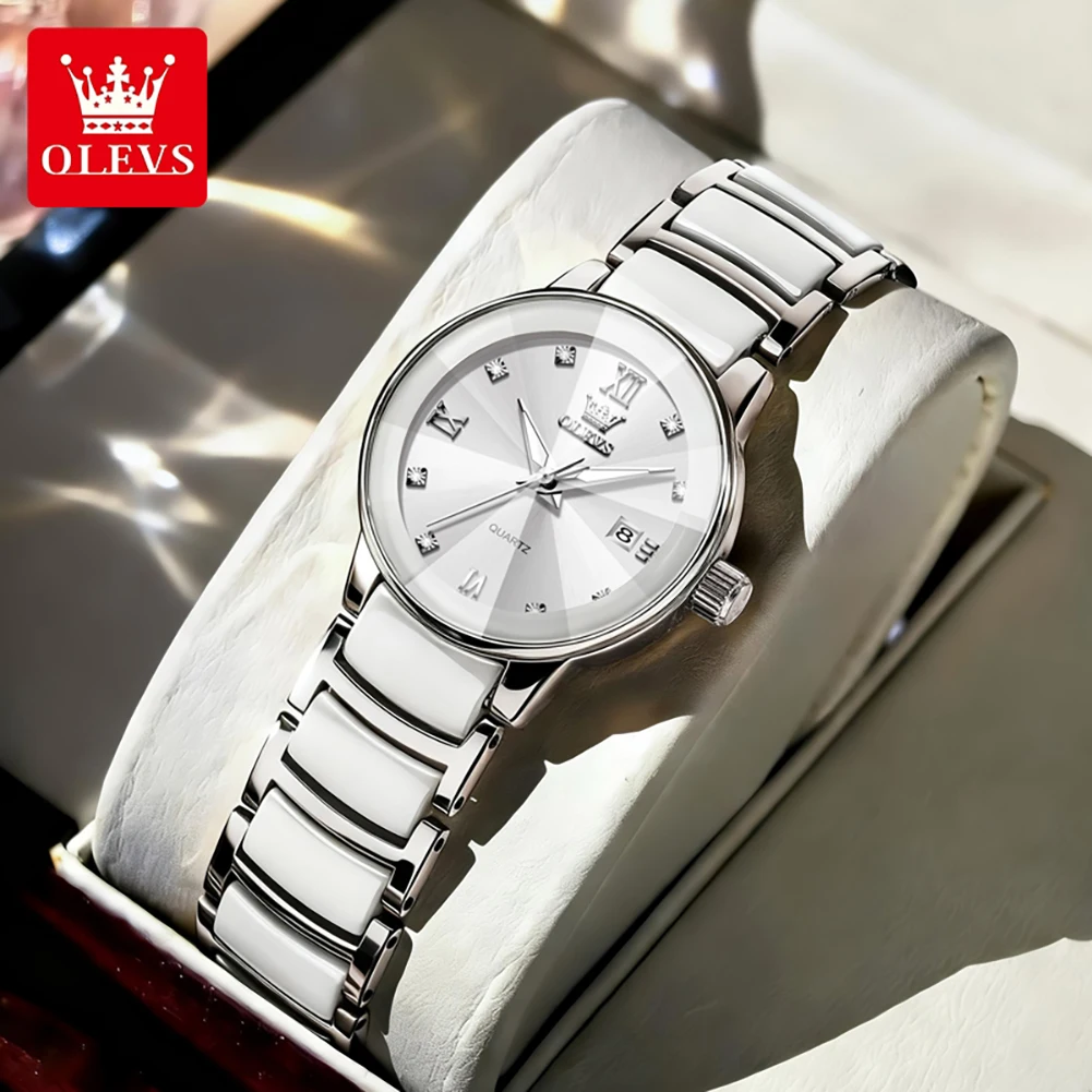 OLEVS 7114 Ladies' Watch Luxury Fashion Ceramic Strap Stainless Steel Waterproof Women Watch
OLEVS 7114 Ladies' Watch Luxury Fashion Ceramic Strap Stainless Steel Waterproof Women Watch