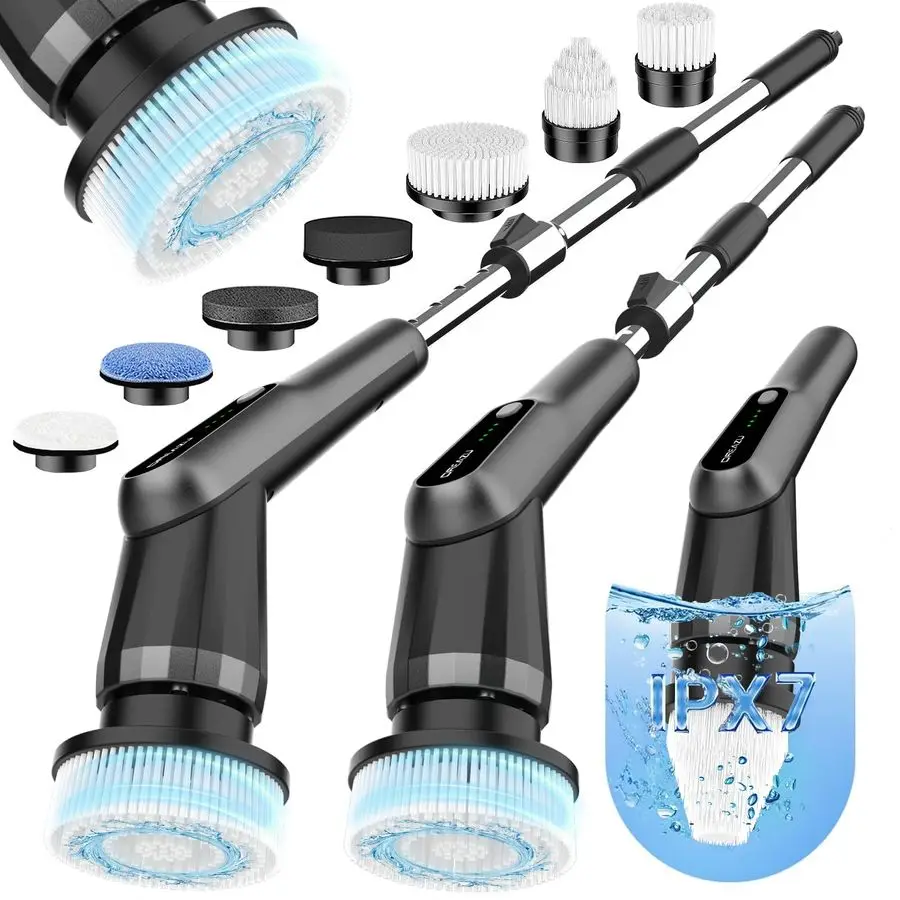 Электрическая вращающаяся щетка G2Pro для чистки душевых кабин, водонепроницаемая IPX7, 10-в-1, с выдвижной ручкой и 2 скоростями, для ванной комнаты, душа, кухни
Электрическая вращающаяся щетка G2Pro для чистки душевых кабин, водонепроницаемая IPX7, 10-в-1, с выдвижной ручкой и 2 скоростями, для ванной комнаты, душа, кухни