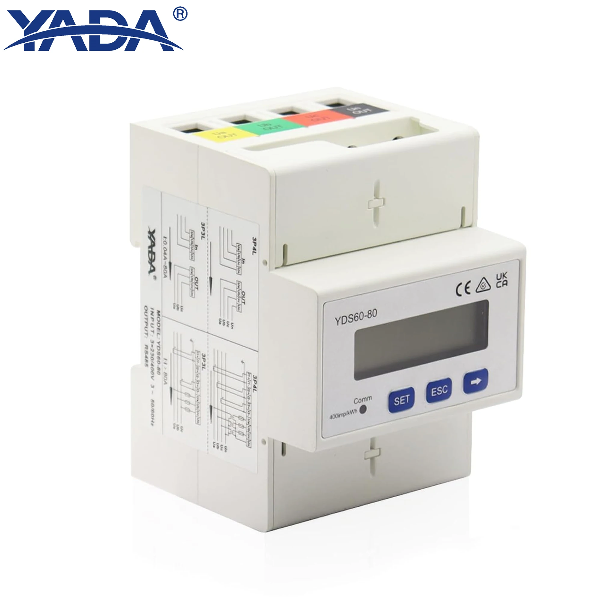 YADA 3-Phase Smart Energy&Power Meter, Class 1 Accuracy, 80A Direct or CT Input, Forward/Reverse Energy, RS485 Modbus
YADA 3-Phase Smart Energy&Power Meter, Class 1 Accuracy, 80A Direct or CT Input, Forward/Reverse Energy, RS485 Modbus