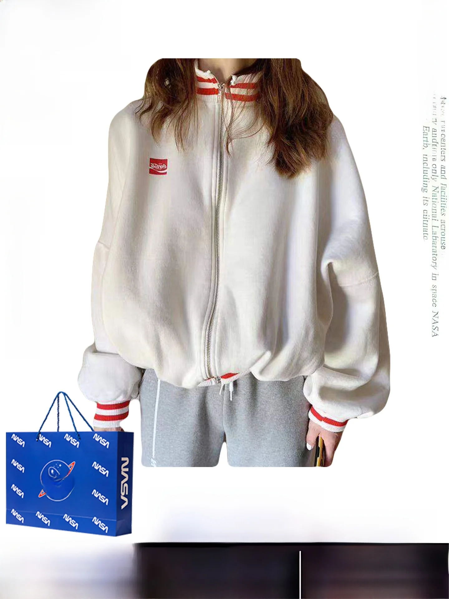 Retro American Sle Fce Lined Batwing Sve Loose Fit Hoodie Cardigan Women's Baseball Jaet Stand Collar Winter Coat
Retro American Sle Fce Lined Batwing Sve Loose Fit Hoodie Cardigan Women's Baseball Jaet Stand Collar Winter Coat