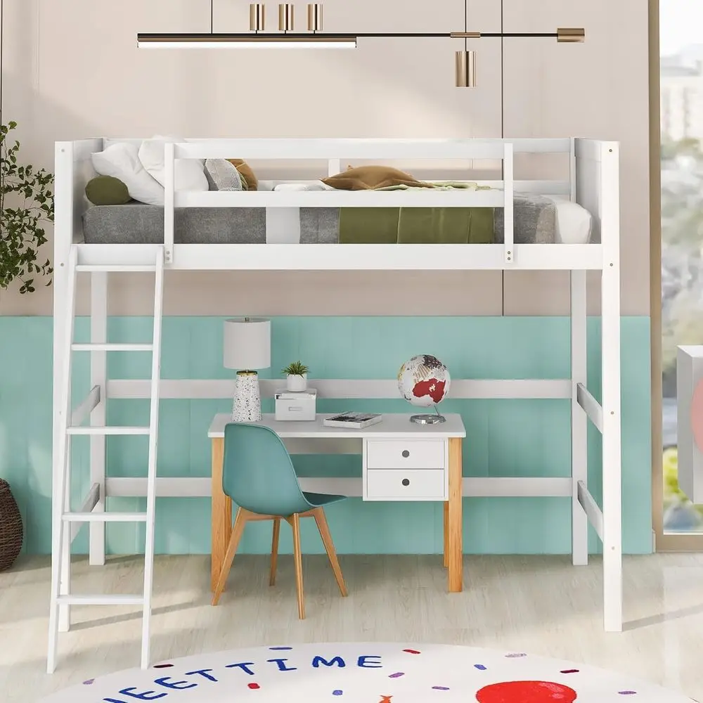 Twin Size Wood Lot Bed with Under-Bed Space or Kids Teens,ern Lot Bed e with Saety Guardrails & Ladder,N
Twin Size Wood Lot Bed with Under-Bed Space or Kids Teens,ern Lot Bed e with Saety Guardrails & Ladder,N