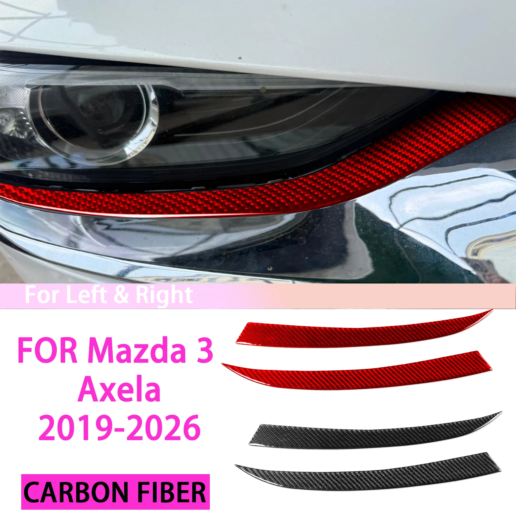 Car Headlights Upper Edge Fender Eyebrow Light Panel Interior Accessories FOR Mazda 3 Axela 2019-2026 Carbon Fiber Stickers
Car Headlights Upper Edge Fender Eyebrow Light Panel Interior Accessories FOR Mazda 3 Axela 2019-2026 Carbon Fiber Stickers
