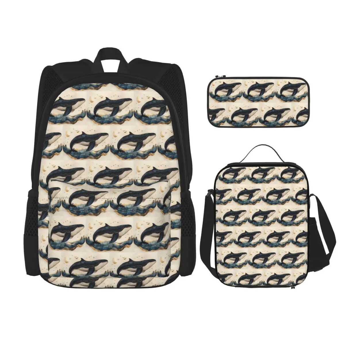 Golden Blue Aesthetic Whale Backpacks Kids Bookbag School Bags Rucksack Lunch Bag Pen Bag Three-Piece Set
Golden Blue Aesthetic Whale Backpacks Kids Bookbag School Bags Rucksack Lunch Bag Pen Bag Three-Piece Set