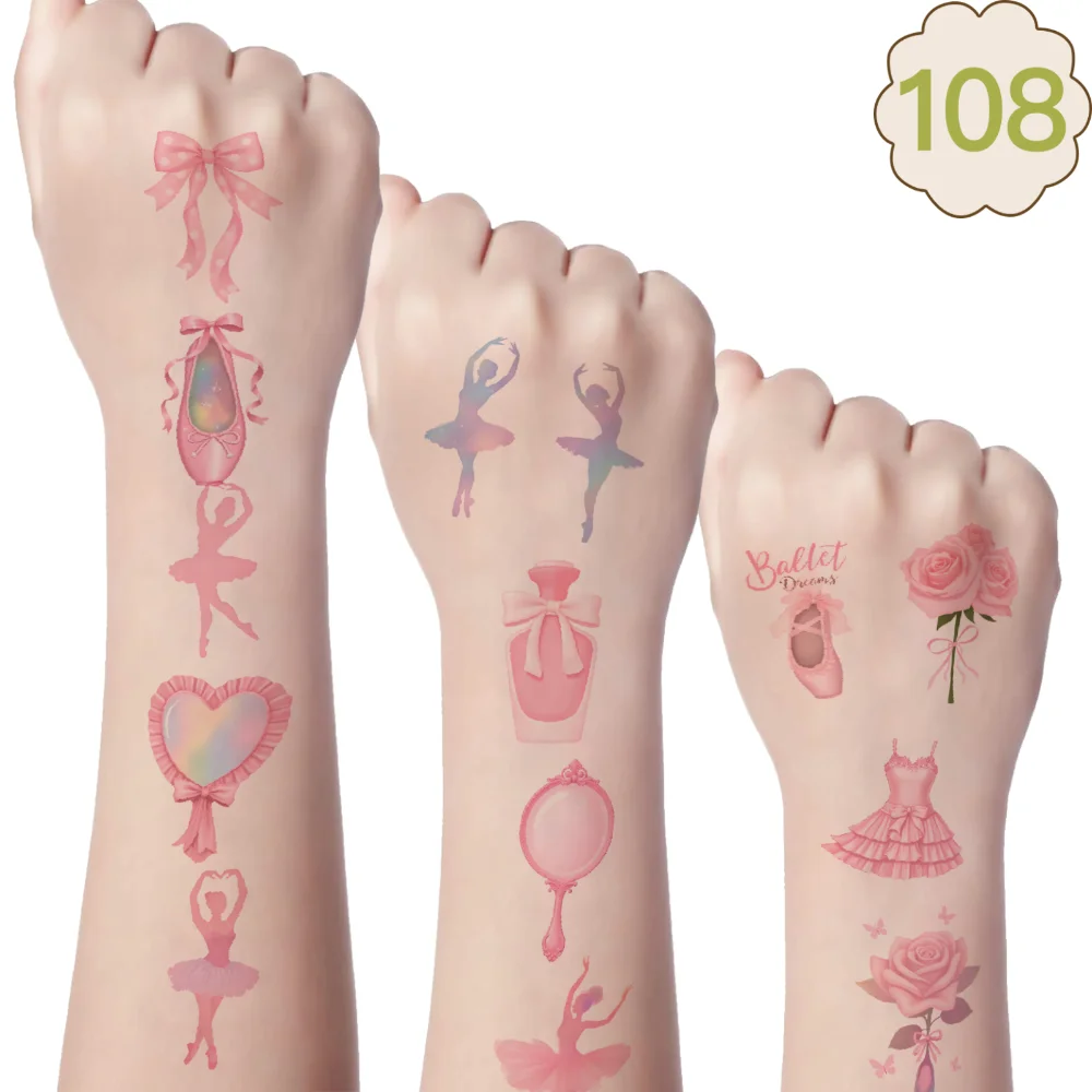 108pcs Temporary Tattoo Ribbons Cartoon Ballet Dancers Pointe Shoes Temporary Tattoo Stickers For Arms Women
108pcs Temporary Tattoo Ribbons Cartoon Ballet Dancers Pointe Shoes Temporary Tattoo Stickers For Arms Women