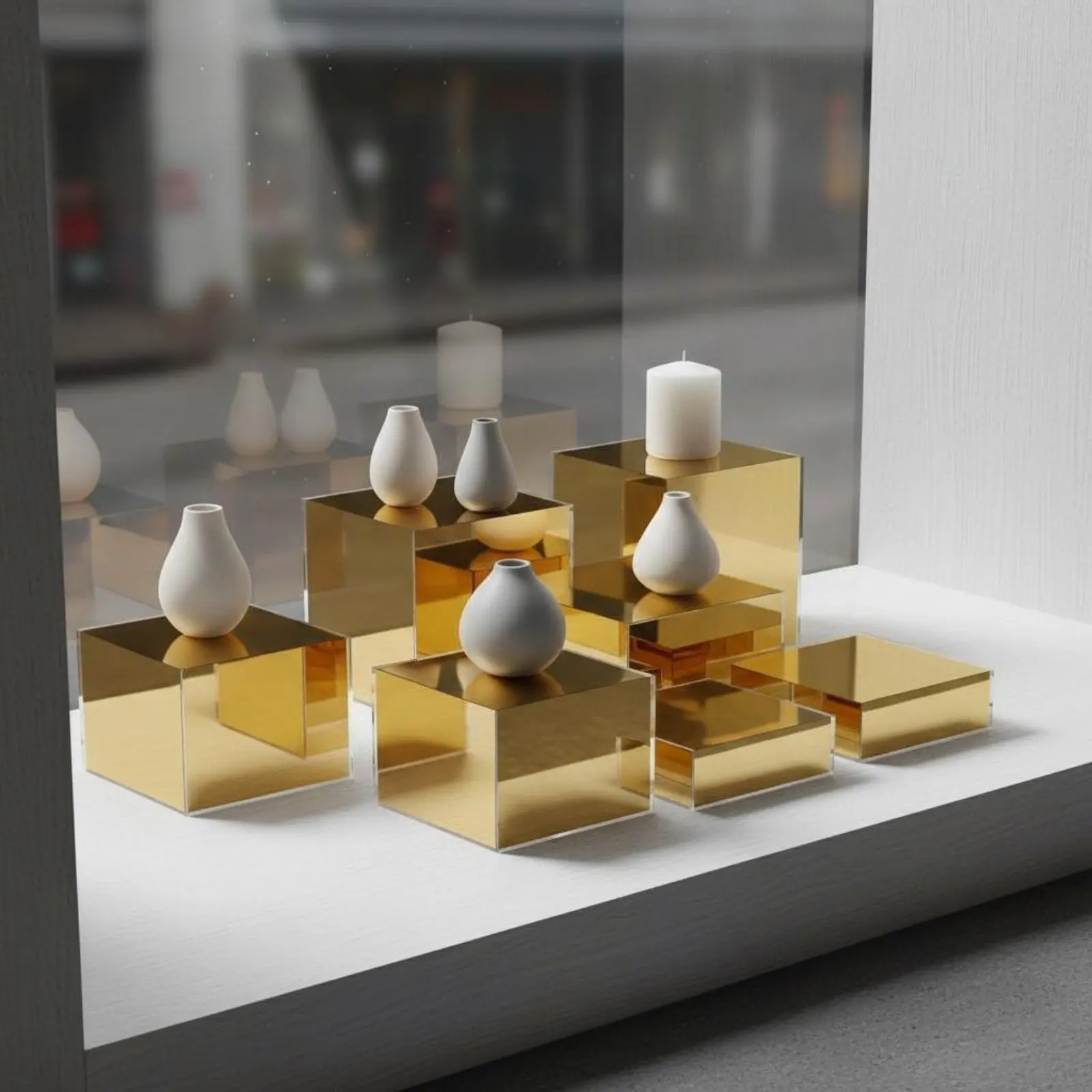 7 Pieces Gold Display Riser Set Multifunctional Acrylic Cube Display Stand Nesting Riser Set Sturdy-Duty for Wedding, Home Decor
7 Pieces Gold Display Riser Set Multifunctional Acrylic Cube Display Stand Nesting Riser Set Sturdy-Duty for Wedding, Home Decor