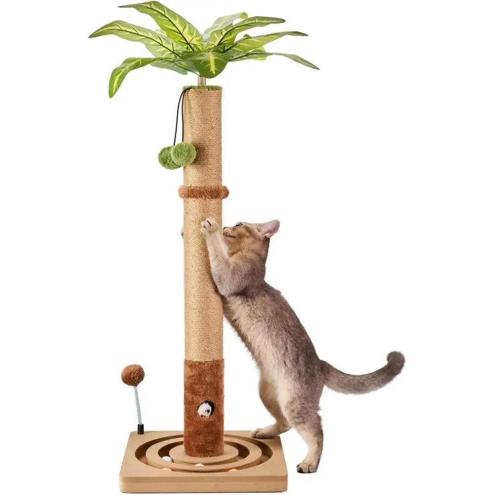 35 Tall Sturdy Cat Scratching Post with Hanging Ball and Track - Premium Indoor Cat Tree
35 Tall Sturdy Cat Scratching Post with Hanging Ball and Track - Premium Indoor Cat Tree