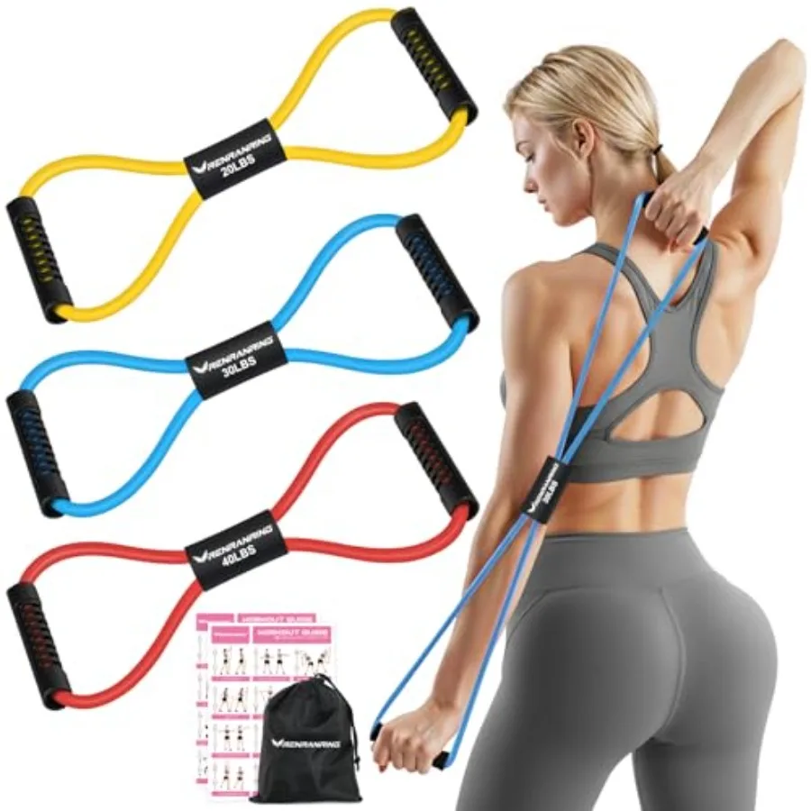 Figure 8 Fitness Resistance Bands with Handles - Exercise Tube Band Set of 3 for Arm and Shoulder Stretch, Rope 8 Word Elastic
Figure 8 Fitness Resistance Bands with Handles - Exercise Tube Band Set of 3 for Arm and Shoulder Stretch, Rope 8 Word Elastic
