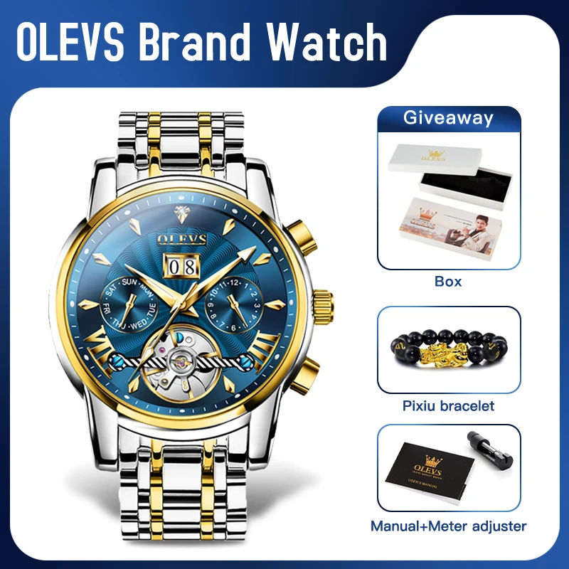 OLEVS 9965 Mens Watch Original Luxury Waterproof Luminous Automatic Mechanical Watch Reloj Watches For Men Freebie Mens Gifts
OLEVS 9965 Mens Watch Original Luxury Waterproof Luminous Automatic Mechanical Watch Reloj Watches For Men Freebie Mens Gifts