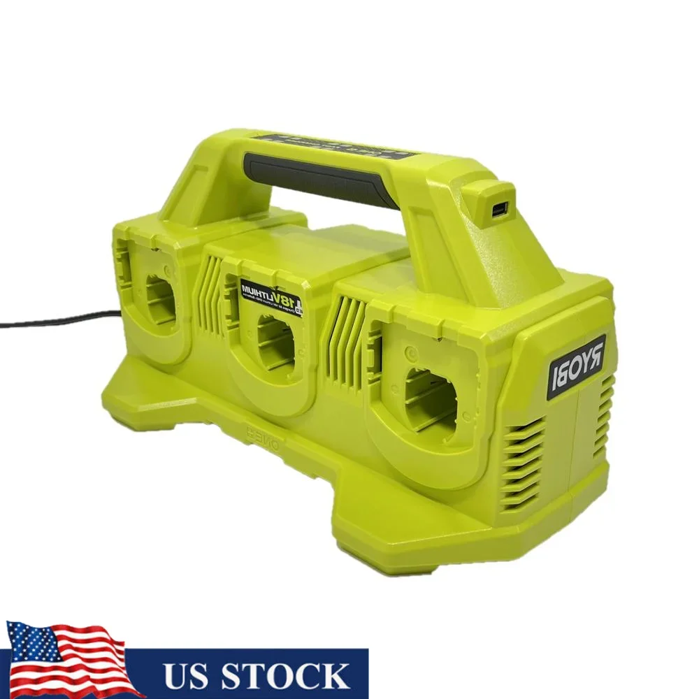 6-Port Fast Charger 18V ONE Batteries with USB Output and LED Indicator Lights Energy Save Mode Wall Mountable 18V Output 120V
6-Port Fast Charger 18V ONE Batteries with USB Output and LED Indicator Lights Energy Save Mode Wall Mountable 18V Output 120V