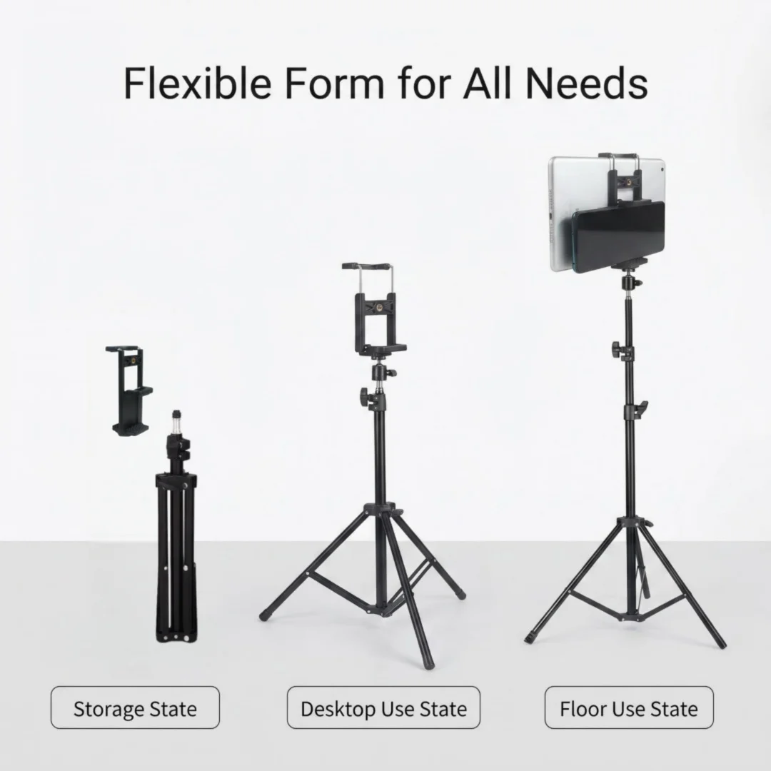 Adjustable Portable Floor Stand, Universal Telescopic Clamp, Designed with a Pan/Tilt Mechanism and Tripod, Equipped with 1/ 4inch Screw, Suitable for Smartphones, Cameras, and Projectors
Adjustable Portable Floor Stand, Universal Telescopic Clamp, Designed with a Pan/Tilt Mechanism and Tripod, Equipped with 1/ 4inch Screw, Suitable for Smartphones, Cameras, and Projectors
