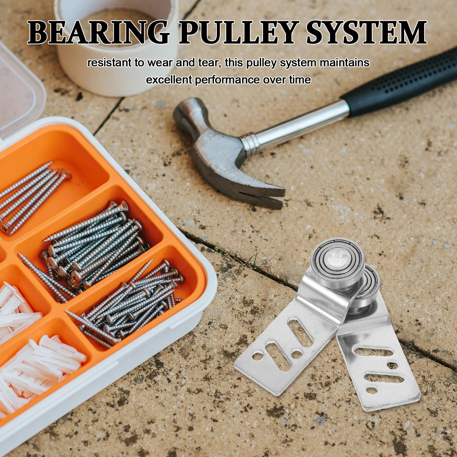 Stainless Steel Pulley System Heavy Duty Sliding Door Track Smooth Operation High Load Capacity Angled Design Wear Resistant 
Stainless Steel Pulley System Heavy Duty Sliding Door Track Smooth Operation High Load Capacity Angled Design Wear Resistant