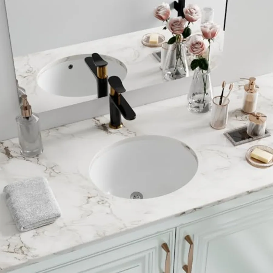 Undermount Bathroom Sink Oval, Interior Bowl Size 16 x 13 inch White Porcelain Ceramic Vessel Sink Under Counter Oval Exterior
Undermount Bathroom Sink Oval, Interior Bowl Size 16 x 13 inch White Porcelain Ceramic Vessel Sink Under Counter Oval Exterior