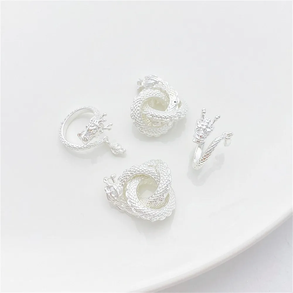 Thick-plated Silver Dragon Winding Running Ring Loose Bead Pan Bead Partition Handmade DIY Bracelet Jewelry Material Accessories
Thick-plated Silver Dragon Winding Running Ring Loose Bead Pan Bead Partition Handmade DIY Bracelet Jewelry Material Accessories
