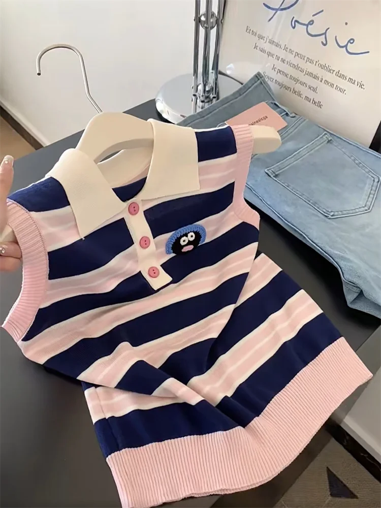 Pink Striped Neck Sleeveless Vest Women's Summer New Unique Anti-aging Versatile Top Self-retention Style Korean Style S...
Pink Striped Neck Sleeveless Vest Women's Summer New Unique Anti-aging Versatile Top Self-retention Style Korean Style S...