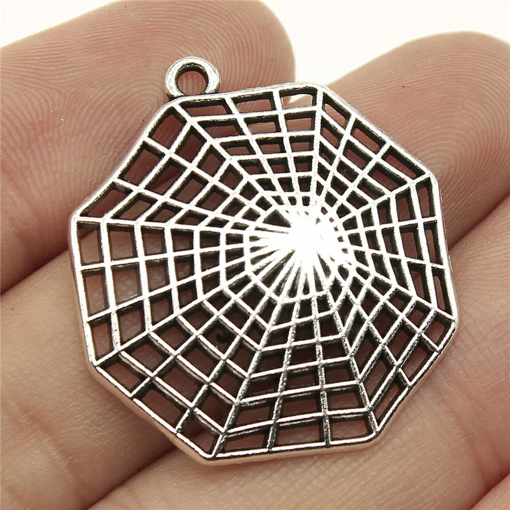 Wholesale 60pcs/bag 31x28mm Spider Cobweb Charms Wholesale Antique Silver Color Charms Wholesale Jewelry Findings
Wholesale 60pcs/bag 31x28mm Spider Cobweb Charms Wholesale Antique Silver Color Charms Wholesale Jewelry Findings
