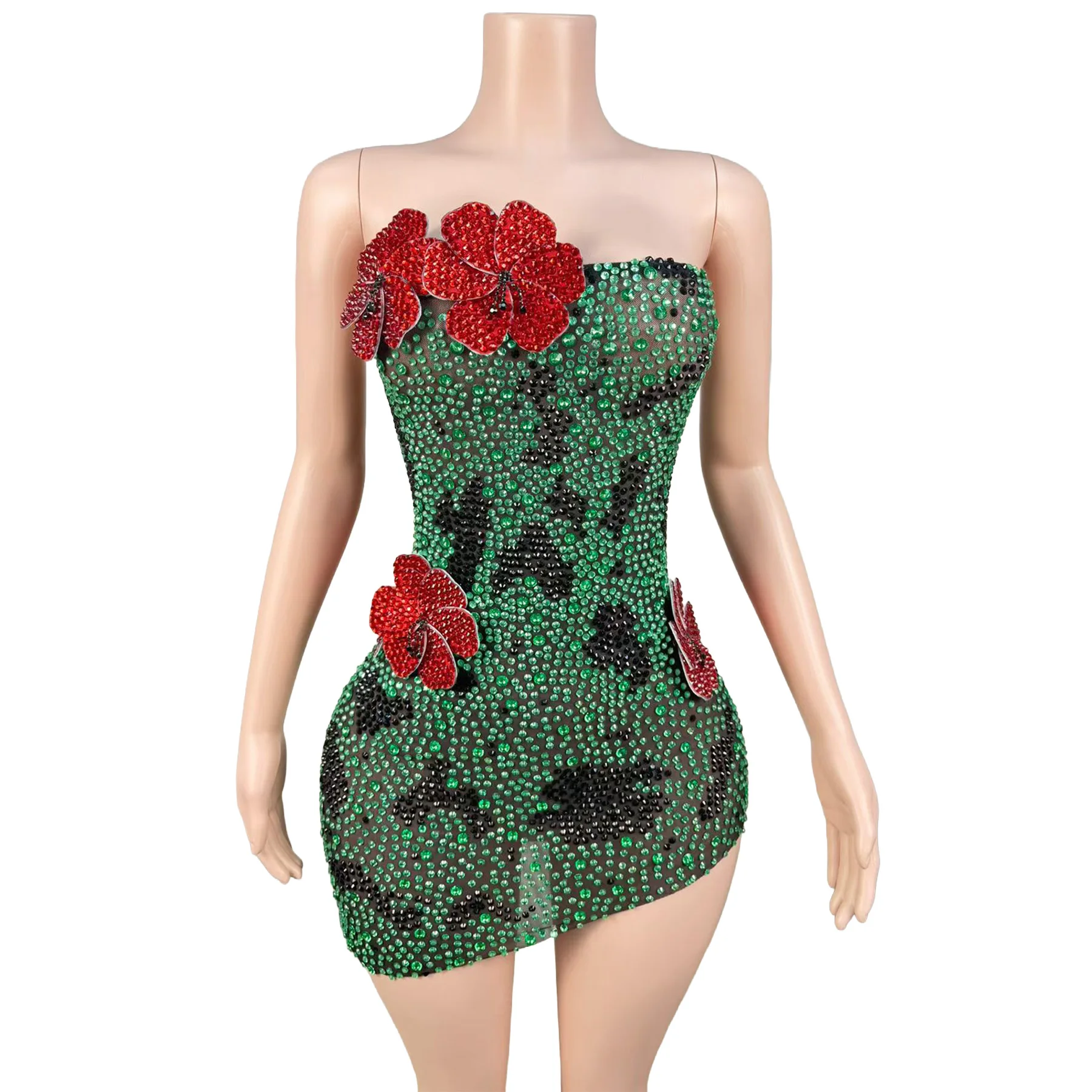 Duxiu Elegant Camouflage Mesh Rhinestone Bodycon Mini Dress Strapless Bandeau 3D Red Floral Gala Party Outfit
Duxiu Elegant Camouflage Mesh Rhinestone Bodycon Mini Dress Strapless Bandeau 3D Red Floral Gala Party Outfit